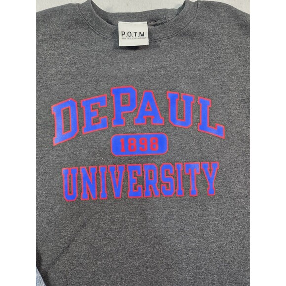 DePaul University Blue Demons Sweatshirt Champion Pullover Size Large P.O.T.M - Picture 3 of 9
